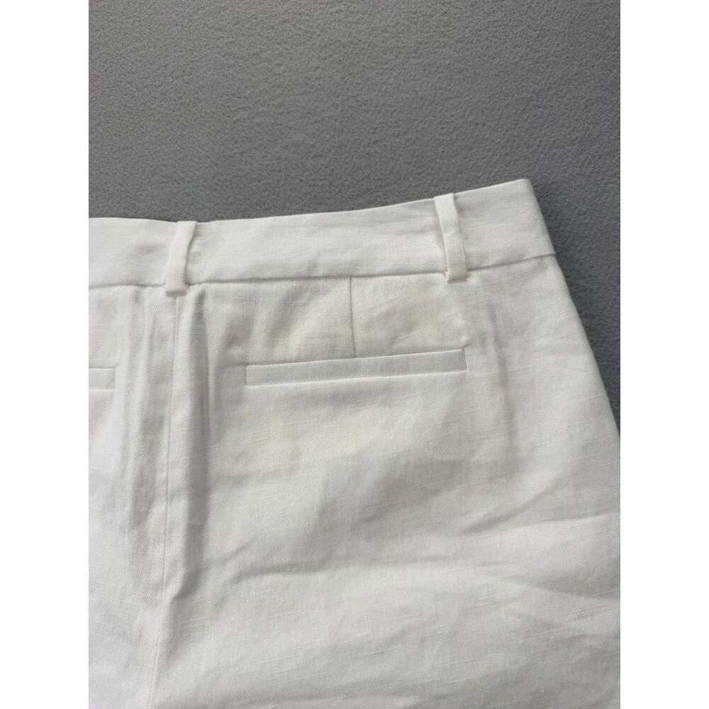 Diane Von Furstenberg Carissa Linen Blend White Bootcut Pants Women’s 8 NWT